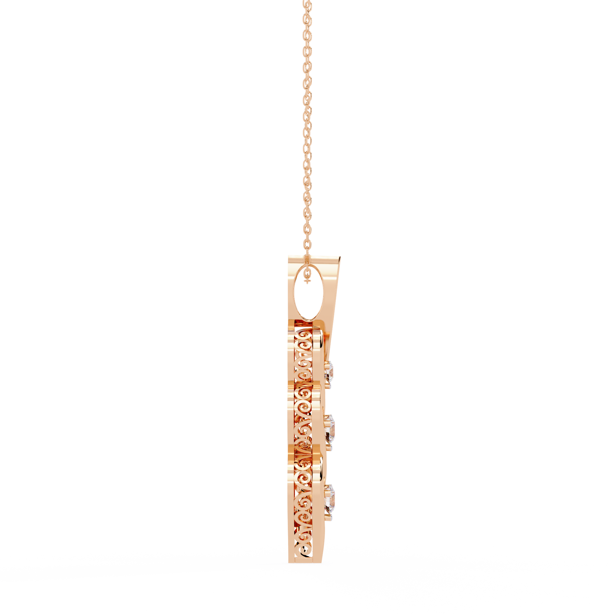 Solitairekart 0.20ct Natural Diamond Trinity Twist Pendant-HI Color, VS-SI Clarity